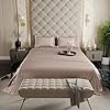 Stoa Paris Satin Bedsheet Double Bed with Pillow Covers, Premium Ultra Satin Bedding Set, Gifts for Women, Couples, Wedding, Bedroom Home Furnishing, Date Night Collection - Champagne
