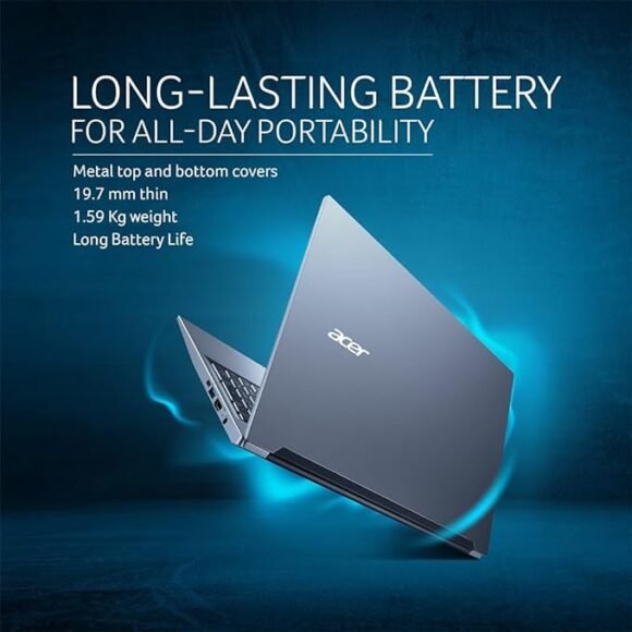 Acer Aspire Lite, AMD Ryzen 5-5625U, 16GB RAM, 512GB SSD, Full HD, 15.6"/39.62cm, Windows 11 Home, Steel Gray, 1.59KG, Premium Metal Body, AL15-41, Thin and Light Laptop - Image 2