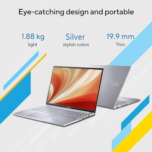 ASUS Vivobook 16, Intel Core i5-12500H, 16GB RAM, 512GB SSD, FHD+ 60Hz 300Nits, 16", Windows 11, MS Office Home, Transparent Silver, 1.88KG, X1605ZAC-MB541WS, Fingerprint, 42Whr Battery Laptop - Image 2