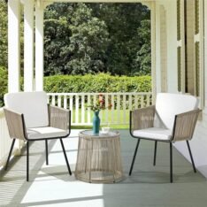 BRISHI Garden Patio Seating Chair and Table Set Outdoor Balcony Garden Coffee