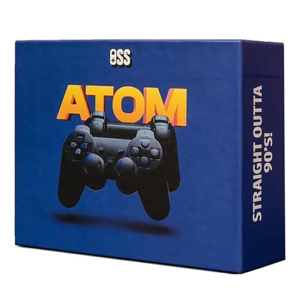 OLD SCHOOL STATION Atom Retro Gaming Console, 15000+ Games, 64GB Storage, 9 Emulators, Dual Wireless Controllers