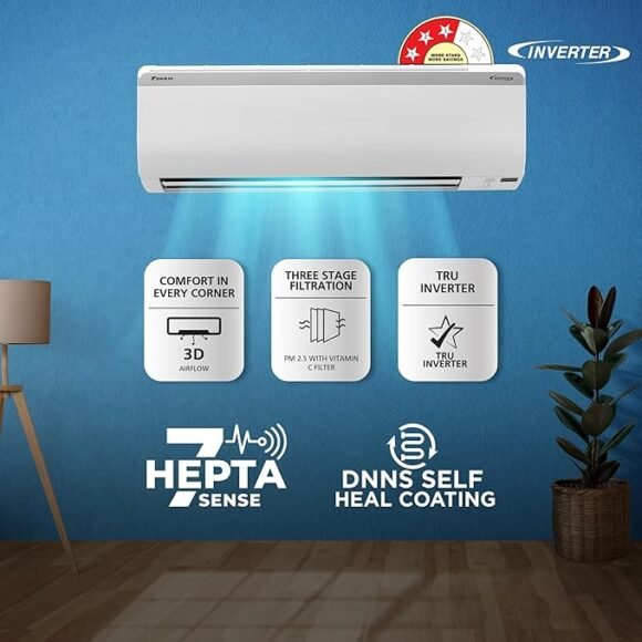 Daikin 1.5 Ton 3 Star Inverter Split AC (Copper, PM 2.5 Filter, Triple Display) - Image 2