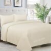 BSB HOME® 100% Microfiber Ultrasonic 280 Tc Solid King Size Quilted Bed Cover/Bedsheet with 2 Pillow Covers, (Luxurious, Beige 90X100 Inches, 254X228 Cm)