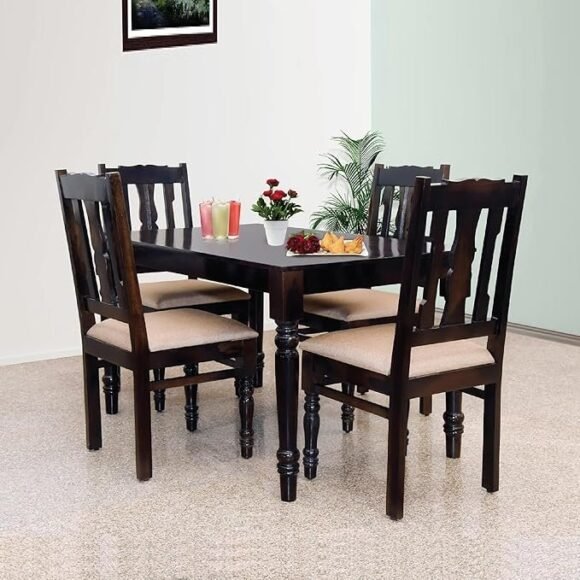 WOODY Furniture™ Dining Table 4 Seater with Chairs
