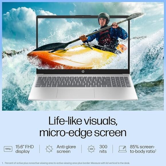 HP 15 AI Laptop, Intel Core Ultra 5 125H,12 Tops, 16GB DDR5, 1TB SSD,(Win 11, Silver, 1.65 kg),Anti-Glare, 15.6-inch (39.6 cm), FHD, Intel Arc Graphics, FHD Camera, Backlit KB, fd1197TU Visit the HP Store - Image 2