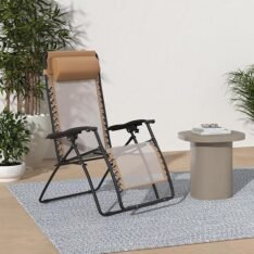 Amazon Basics Outdoor Textilene Adjustable Zero Gravity Folding Reclining Lounge Chair
