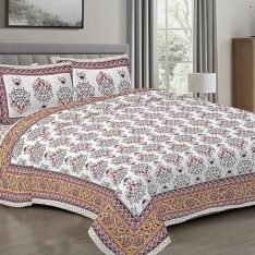 LOOM n BLOOM Soft Cotton King Size Bedsheet for Double Bed