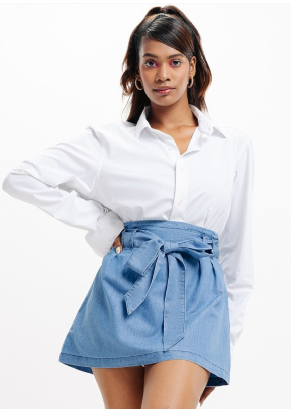 Pure Cotton A-Line Mini Skirts