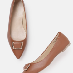 Open Toe Flats with Metal Detail