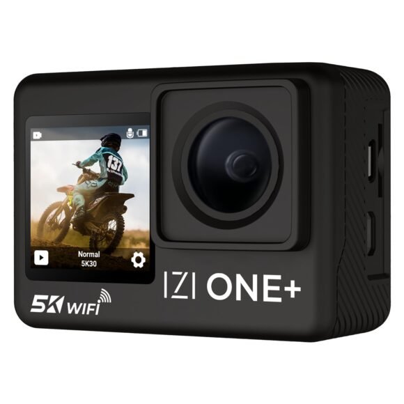 IZI One Lite 5K Action Camera - 4K 60FPS 50MP Ultra HD Action Cam, Dual Screen