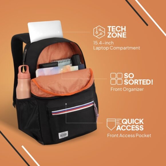 American Tourister Carter, 28L Volume College and Office 4 Compartment Laptop Backpack - Image 2