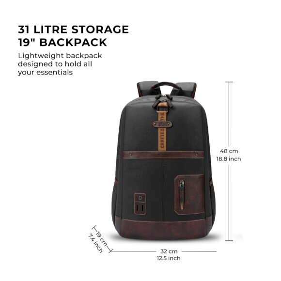 Gear Classic 20L Small Faux Leather Water Resistant Anti Theft - Image 2