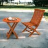 Home furniture Wooden Patio Dining Set Foldable 2 Chair and Round Table for Balcony Garden Indoor Outdoor Terrace Furniture