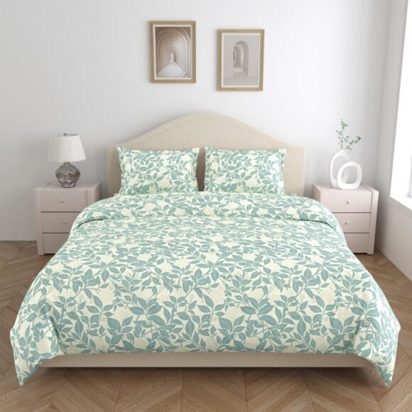 Haus & Kinder 144 TC Double Bed Pure Cotton Bedsheets for Queen