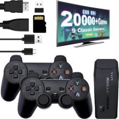 Toytonic Retro Game Stick for TV with 20,000+ Built-In Games – Plug & Play Hdmi Video Game Console with 2 Wireless