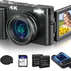 AiTechny 4K Digital Camera For Autofocus Photography, 48Mp 128 GB