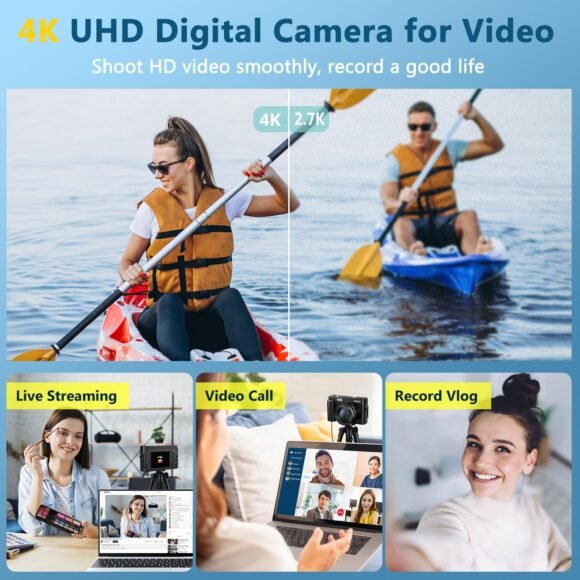 AiTechny 4K Digital Camera For Autofocus Photography, 48Mp 128 GB - Image 2