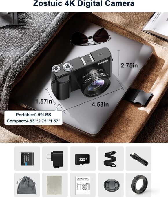 48MP 4K Digital Camera for Photography & Video, Autofocus, Anti-Shake, - Image 2