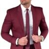 DARBAR IN Men's Formal Maroon, Single Breasted Blazer, Business Casual Style