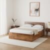 Solimo Petra Solid Sheesham Wood Queen Bed (Teak Finish)