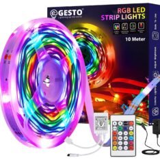 Gesto 5 Meter LED Strip Lights |300 Led RGB Strip Light with Adaptor |Operated with 16 Modes Remote Controller|Multicolor LED Lights for Home Decoration, Bedroom,Diwali Decoration & False Ceiling