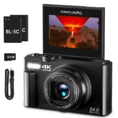 VJIANGER 4K Digital Camera For Photography, 64MP Vlogging Camera For Youtube With 3"