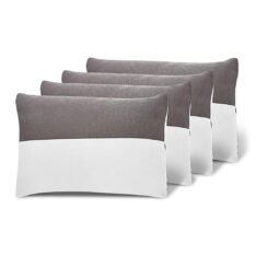 Wakefit Height Adjustable Hollow Fiber Sleeping Pillow with Zip |(White and Grey, Standard, Set of 2, Microfiber) 3 Months Warranty