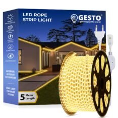 Gesto 20 Meter Rope Led Strip Lights – Outdoor Lights Waterproof for Balcony Decoration,Home Decor & Interior Decoration | Decorative Lights for Diwali Decoration,Cove Light for Ceiling (Warm White)