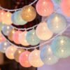 Party Propz Multicolour Cotton Ball Lights for Decoration - 4 Meter, 10 LED Lights