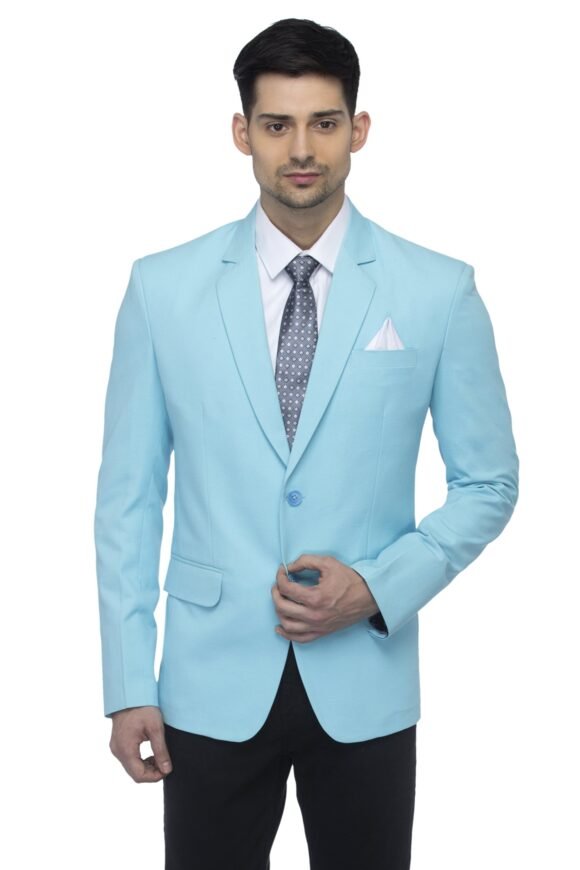 FAVOROSKI Designer Men's Slim Fit Notched Lapel Single Breasted Solid Blazer, Turkish Green