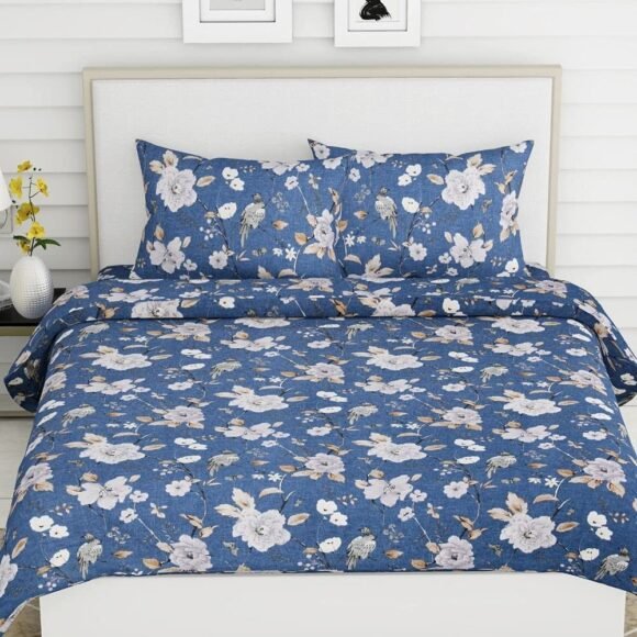Haus & Kinder 100% Cotton Bedsheets for King Size Bed,186 TC Soft Cotton - Image 3