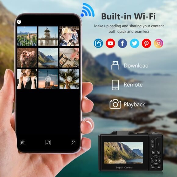 VJIANGER 4K Digital Camera For Photography, 64MP Vlogging Camera For Youtube With 3" - Image 2