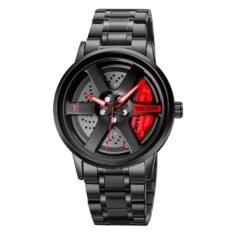 Skmei Men's Spinning Car Wheels Rolling Creative Fashion Watches for Men, Analog Watch Black Dial Zink Alloy