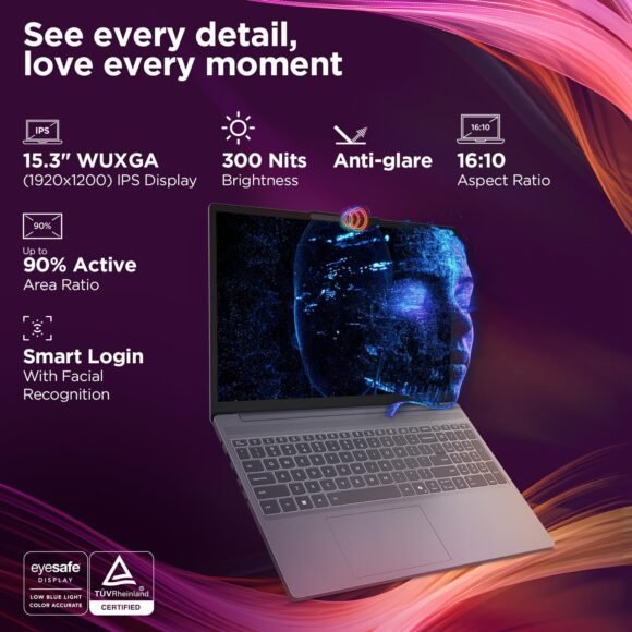 Lenovo IdeaPad Slim 3 13th Gen Intel Core i5-13420H 15.3"(38.8cm) WUXGA IPS Laptop(16GB RAM/512GB SSD/Win 11 - Image 2