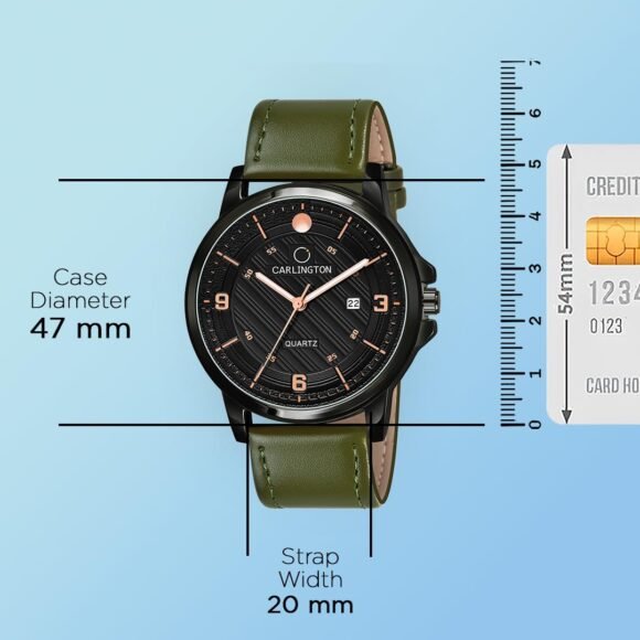 Carlington Analog Watches for Men with Leather Strap - CT 1050 - Image 2