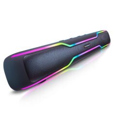 CrossBeats Blaze B50 | 50W Sound bar | Gaming RGB Light | FM Radio AUX, SD Card, USB I 4000 mAh 10 Hrs Battery| Built in mic| Bluetooth Soundbar Tv Speakers for Home, Mobile, PC, Laptop TWS Pairing