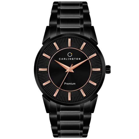 Carlington Premium Watch for Men with Black Colored Chain Watch