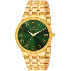 WRIGHTRACK Astrological Full Roman Golden Stainless Steel Bracelet for Luck and Prosperity Men's Analog Watch