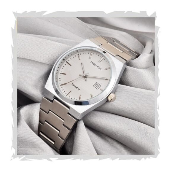 SWADESI STUFF Stainless Steel Date Display Mens Wrist Analogue Watch (Blue), Dial-Color:Multicolour, Band Color:Silver