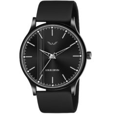 LOUIS DEVIN Silicone Strap Analog Wrist Watch for Men (Black/Blue/Red) | LD-BK054