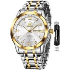 OLEVS Watches for Men Fashion Diamond Analog Quartz Men's Easy Reade