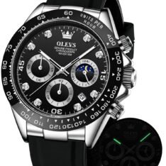 OLEVS Watches for Men Analog Quartz Chronograph Watch Moon